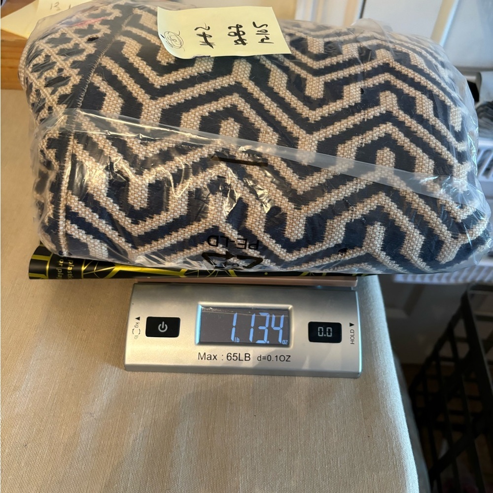 C & C California Home Jute XLarge Tote Bag Blue Tassel Medallion Pattern Boho - Picture 14 of 14